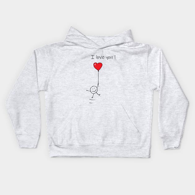 i love you valentine day Tshirt Kids Hoodie by abuzaidstudio